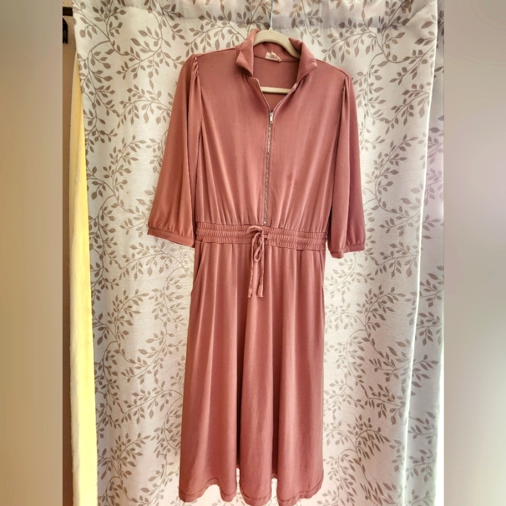 Mauve Zip-Up Nursing Dress